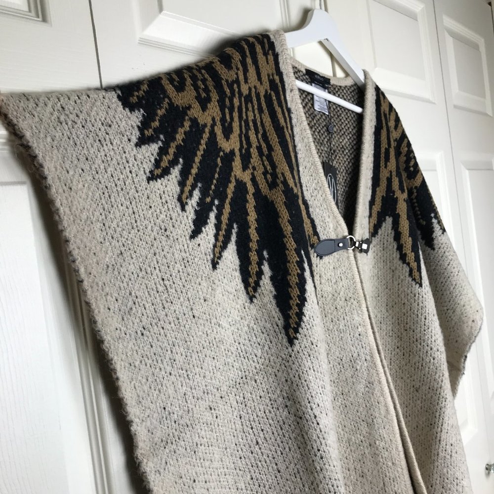 Vertigo Print Fringe Cardigan Open Front Eagle Eye - Picture 10 of 15